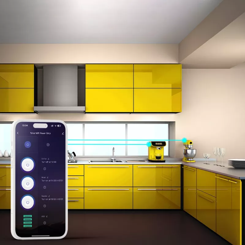 Tellur TLL331521 Smart WiFi maitinimo blokas su 3 kištukiniais lizdais, PD 30W, QC 18W