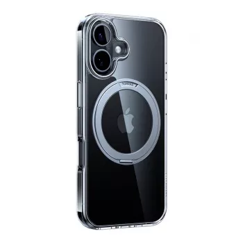 Apsauginis dėklas Torras Ostand Pro, skirtas iPhone 16, permatomas, plonas, palaiko belaidį įkrovimą