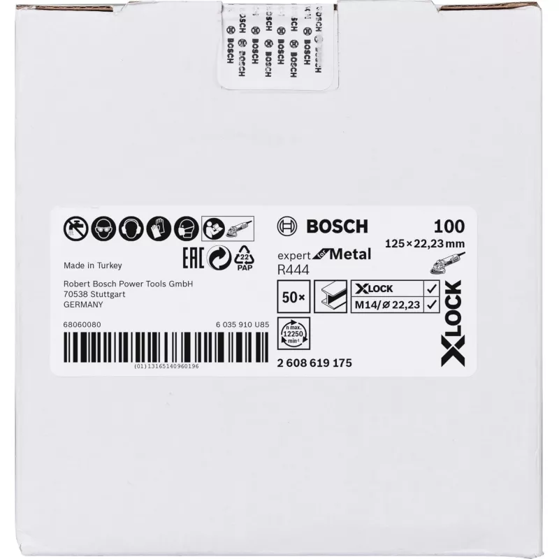 Bosch R444 Expert for Metal šlifavimo diskas 125 mm (X-LOCK)