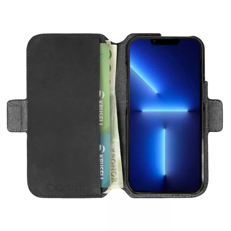 Dėklas-piniginė Krusell 62396 iPhone 13 Pro Max 17 cm juoda