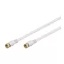 Wentronic Goobay SAT jungiamasis laidas, 100% ekranuotas, paauksuotas, baltas, 10 m – F kištukas F kištukas (67289)