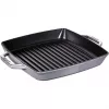 Staub 40511-684-0 Grilio keptuvė kvadratinė 28 cm, tinka indukcijai, grafito pilka