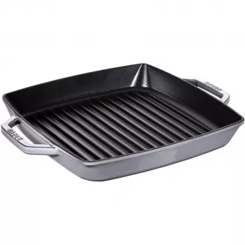 Staub 40511-684-0 Grilio keptuvė kvadratinė 28 cm, tinka indukcijai, grafito pilka