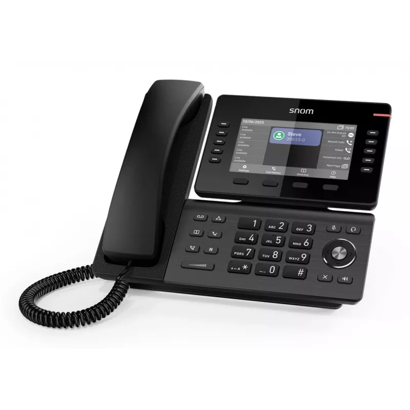 IP telefonas Snom D815WB juodas – 5 colių IPS ekranas, Gigabit Ethernet, Wi‑Fi 802.11n/ac, PoE, Bluetooth