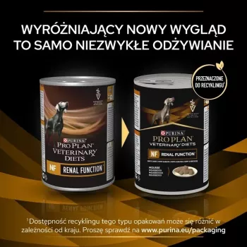 Šlapias šunų ėdalas PURINA Pro Plan Veterinary Diets NF Renal Function terapinis, kiauliena, 400 g skardinė