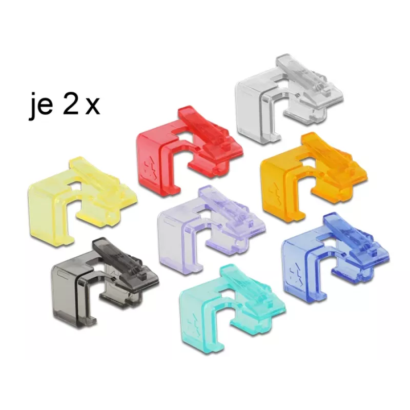 RJ45 laikiklis DeLOCK 86420, įvairių spalvų, 16 vnt.