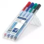 Markeriai Staedtler Lumocolor correctable 305, 4 vnt. (juoda, mėlyna, žalia, raudona)
