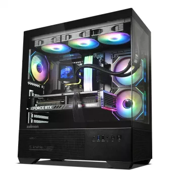 Korpusas PC CHRONIX V2 Mid Tower ARGB ventiliatoriai x3 juodas