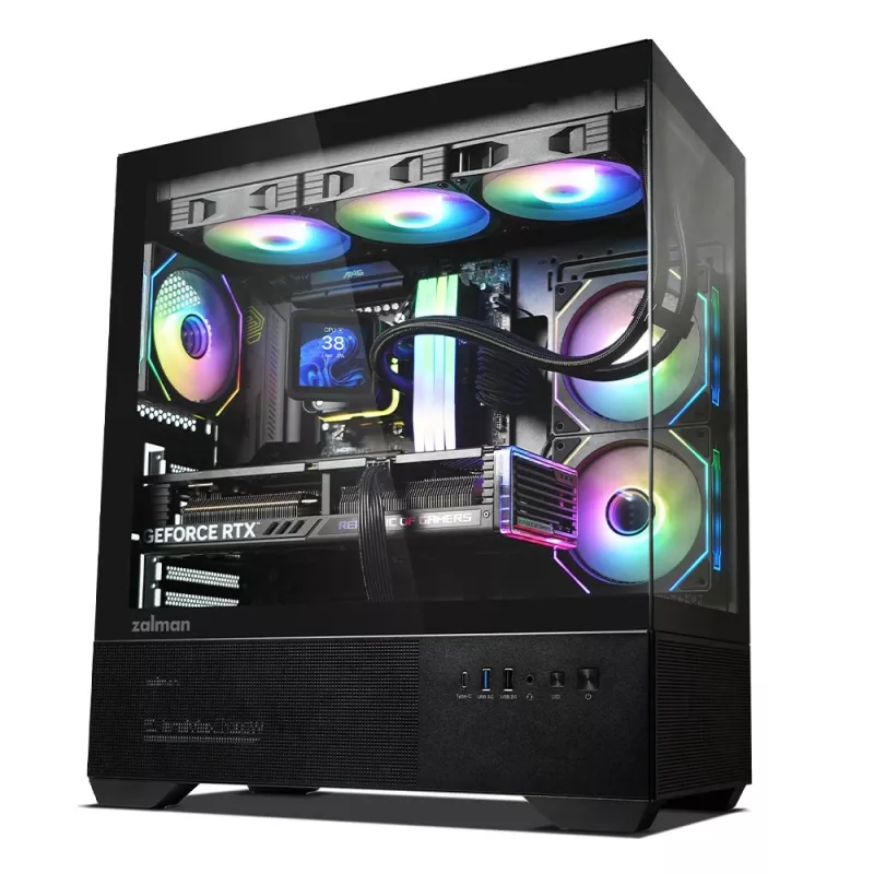 Korpusas PC CHRONIX V2 Mid Tower ARGB ventiliatoriai x3 juodas