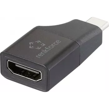 Renkforce RF-6418168 USB-C® / HDMI adapteris [1x USB-C® kištukas - 1x HDMI lizdas] juodas (RF-6418168)