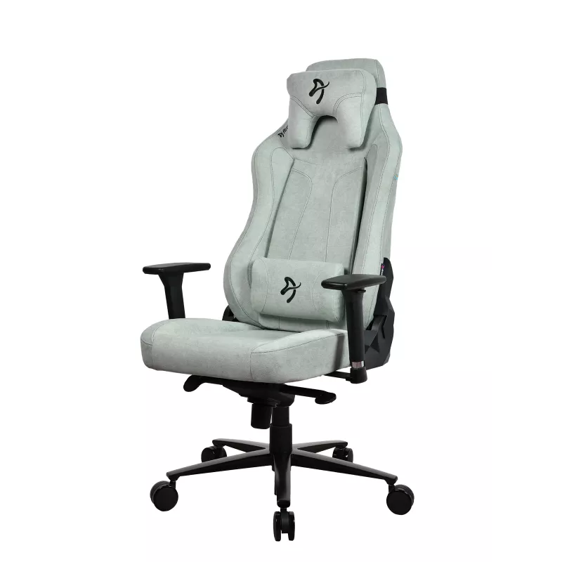 Žaidimų kėdė Arozzi Vernazza SoftFabric Pearl Green – ergonominė sėdynė iš minkšto audinio