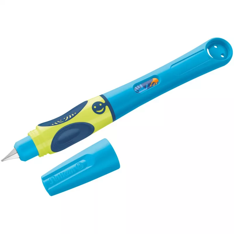 Pelikan griffix® automatinis rašiklis dešiniarankiams – Neon Fresh Blue – mėlynas – kasečių sistema – plastikas – nerūdijantis plienas – dešiniarankiams (820363)