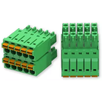 Gnybtų blokas Teltonika Networks PR5MEC15, 2×5 + 2×3 kontaktai, žalias, nuėmimo ilgis 1 cm, įtampa 300 V
