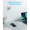Anker Innovations 322 USB-C į USB-C laidas, nailoninis, 0,9 m, 60 W, baltas - Laidas, skaitmeninis/duomenų (A81F5G21)