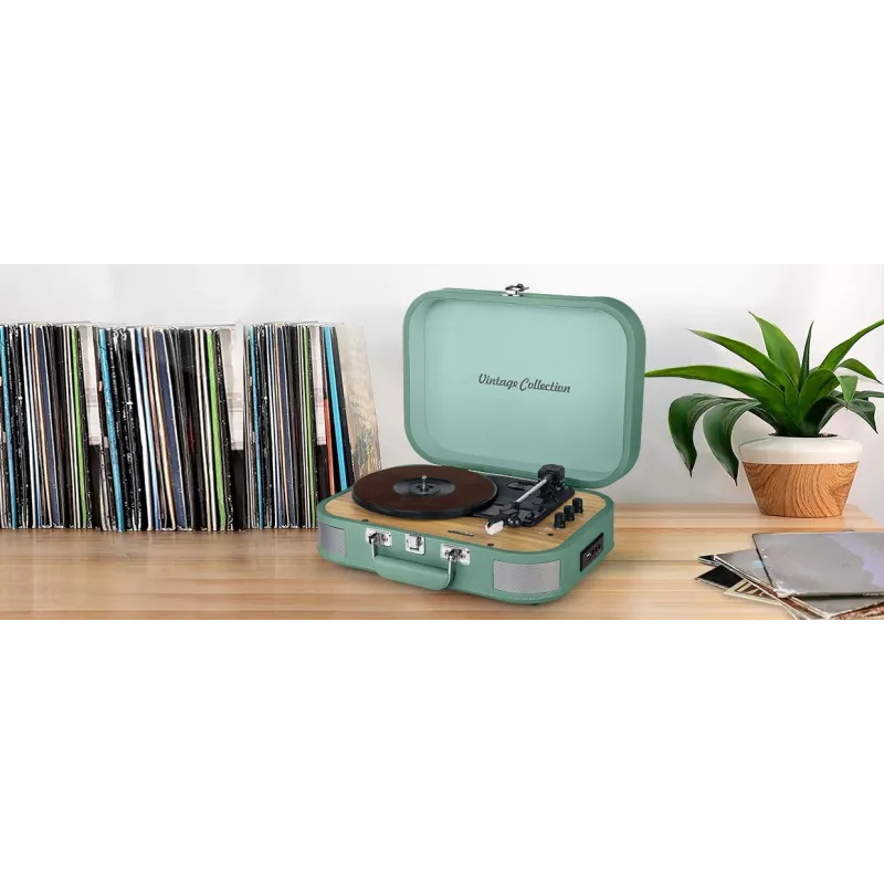 Muse Vintage Collection MT-201 WG skaitmeninis grotuvas su plokštelių grotuvu, Bluetooth imtuvu ir 10W galia