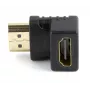 HDMI adapteris GEMBIRD A-HDMI90-FML, HDMI į HDMI, 90° stačiu kampu, juodas