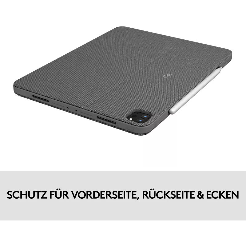 Dėklas su klaviatūra Combo Touch US iPad Pro 11 1,2,3 Gen pilka