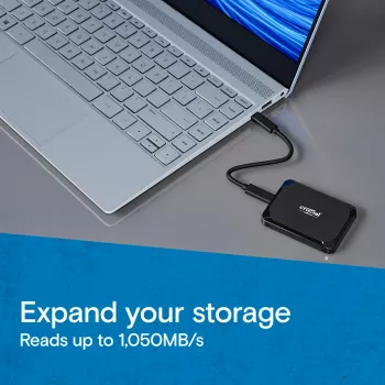 Išorinis SSD Crucial X9 2 TB USB Type-C 3.2 Gen 2 juodas