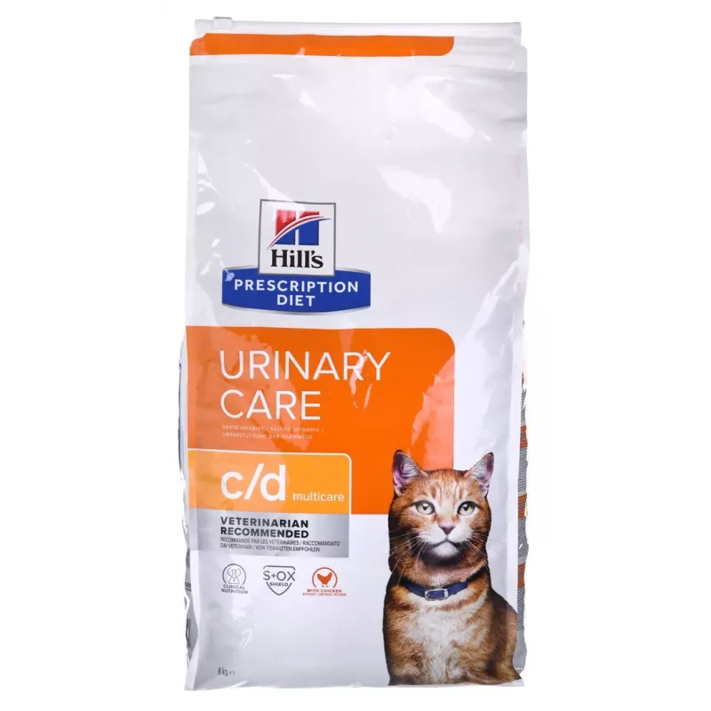 HILL'S PRESCRIPTION DIET Feline c/d Urinary Care Multicare sausas ėdalas katėms su vištiena 8 kg