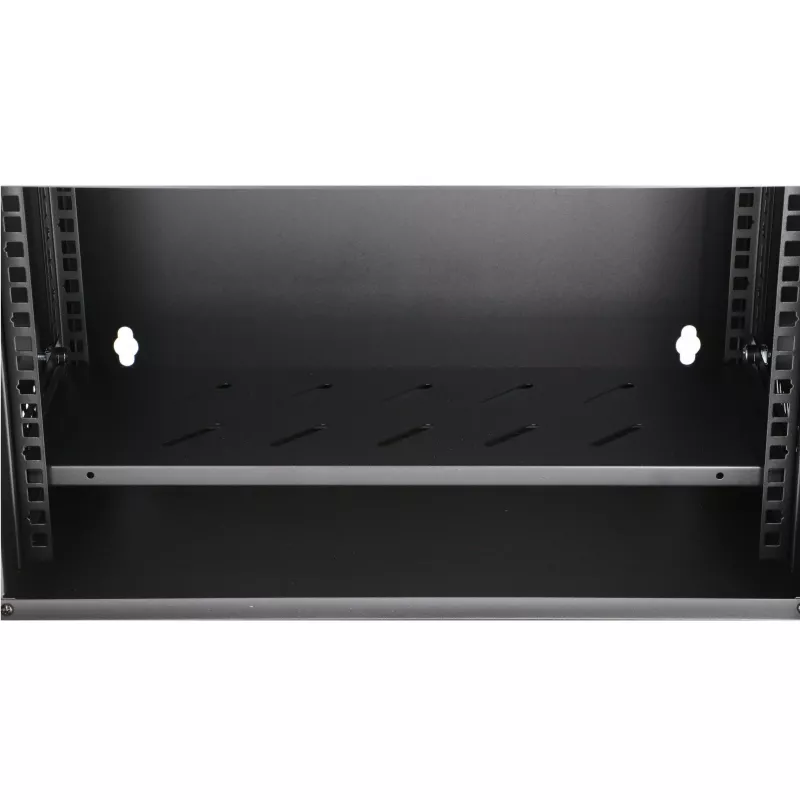 EXTRALINK LITE 9U 530x400 sieninis stelažinis kabinetas juodas su lentyna