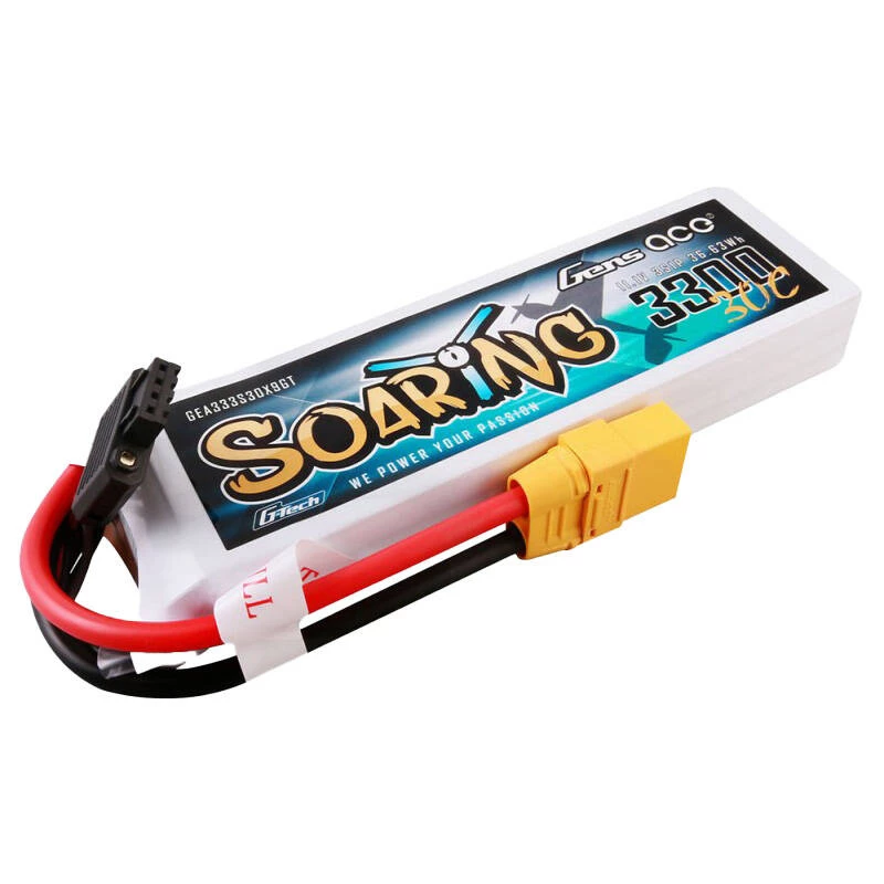Gens Ace GEA333S30X9GT akumuliatorius 3300mAh 11,1V 30C 3S1P LiPo su XT90 jungtimi