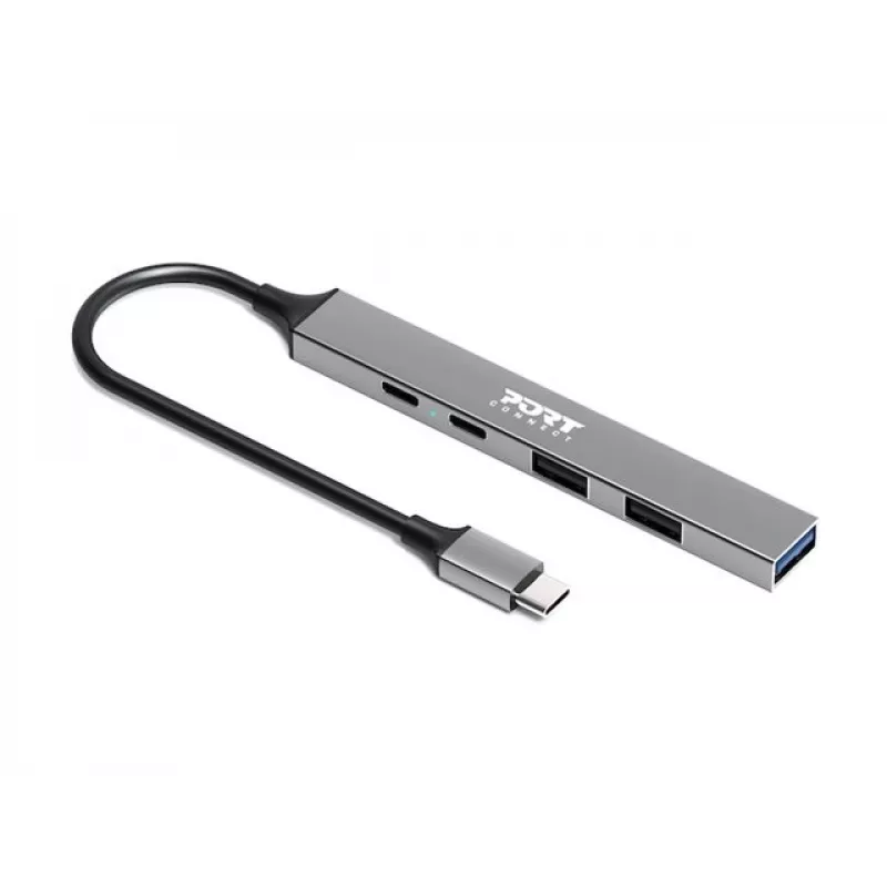 USB šakotuvas Port Designs 900163 Type-C 5000 Mbit/s sidabrinis