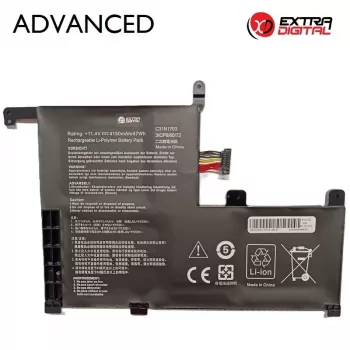 Baterija nešiojamam kompiuteriui Extra Digital NB432349, skirta Asus C31N1703, 4150 mAh, 47 Wh, 11,4 V
