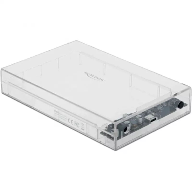 Išorinis HDD/SSD dėklas DeLOCK 42623 skaidrus 2.5/3.5 colio