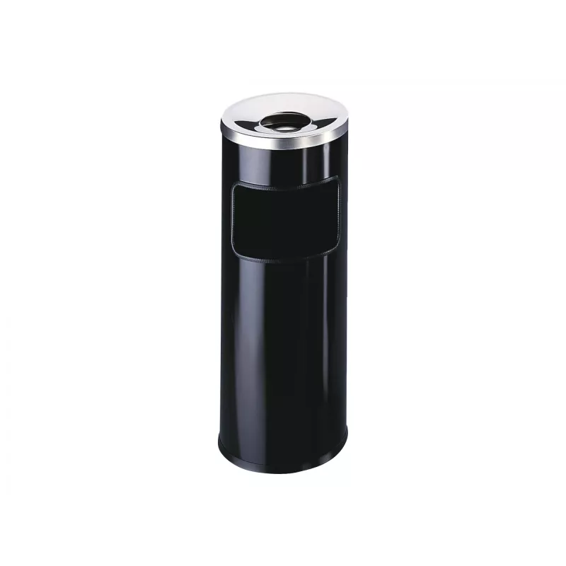 Šiukšliadėžė Durable 3332 Round Metal Black, 17 l su pelenine ir gesintuvu