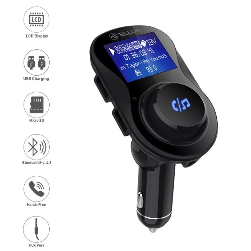 FM siųstuvas Tellur FMT-B3 su 3,5 mm lizdu ir USB maitinimu