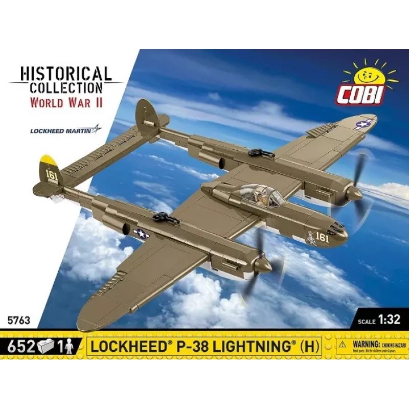 Cobi statybiniai blokeliai Lockheed P-38H Lightning rinkinys 5763 – mastelio modelio rinkinys, kolekcinis lėktuvo modelis