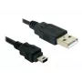 USB laidas DeLOCK 82252 USB 2.0 1,5 m USB A – Mini-USB B juodas