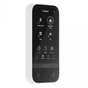 Ajax KeyPad TouchScreen RF baltas bekontaktis klaviatūra su baterijomis