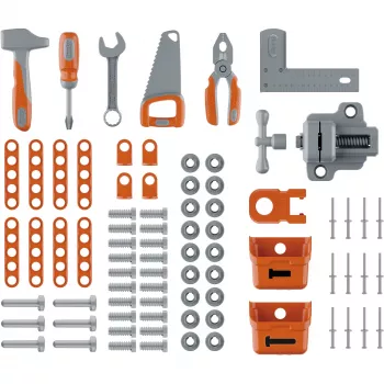 Vaikiškas žaidimų darbastalis SMOBY Black & Decker Model 2025 su įrankiais ir priedais