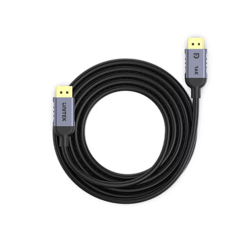 UNITEK C1628GY01-5M DisplayPort kabelis, juoda/pilka, 5 m