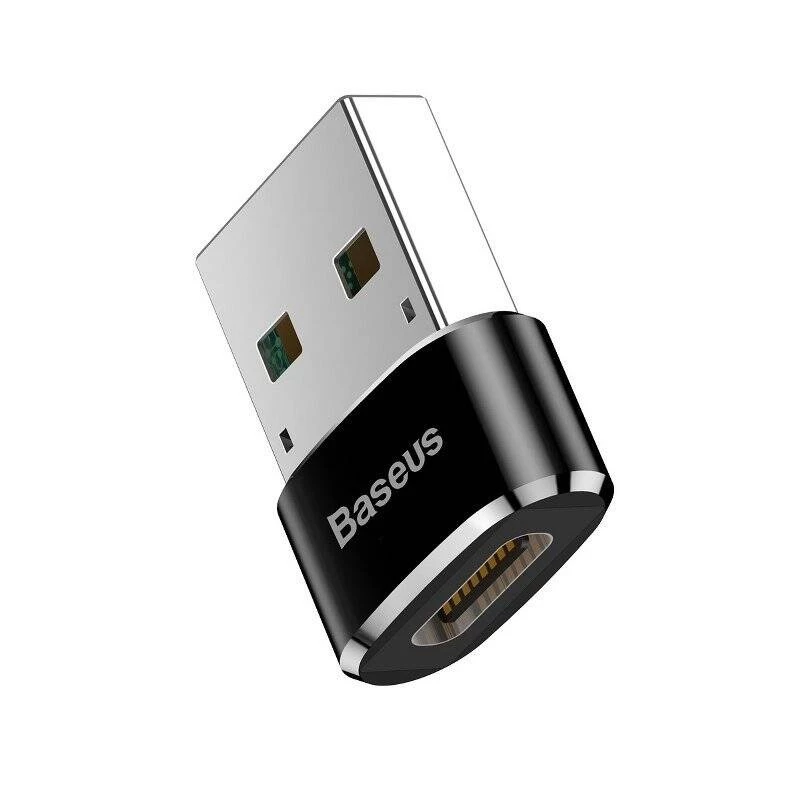 Adapteris Baseus USB (vyriškas) į Type-C (moterišką) juodas