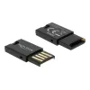 DeLOCK USB 2.0 kortelių skaitytuvas juodas MicroSD MicroSDHC MicroSDXC 480 Mbit/s