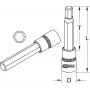 Ilgas šešiabriaunis lizdas KS Tools 911.1330 1/2 colio metrinis 2,2 cm skersmuo