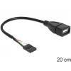 Delock laidas USB Pin Header lizdas > USB 2.0 Type-A lizdas 20 cm (83291)