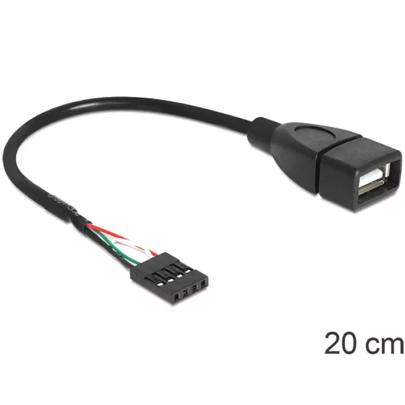 Delock laidas USB Pin Header lizdas > USB 2.0 Type-A lizdas 20 cm (83291)