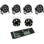 LED grindų rinkinys EUROLITE SLS-7 HCL 4x + LED FE-700 2x su DMX Color Chief valdikliu