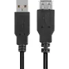 USB 2.0 ilginimo laidas, USB-A kištukas > USB-A lizdas (juodas, 3,0 m, dvigubai ekranuotas)