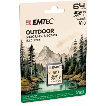 Atminties kortelė Emtec 64GB UHS-I SDHC V30/V10 Outdoor