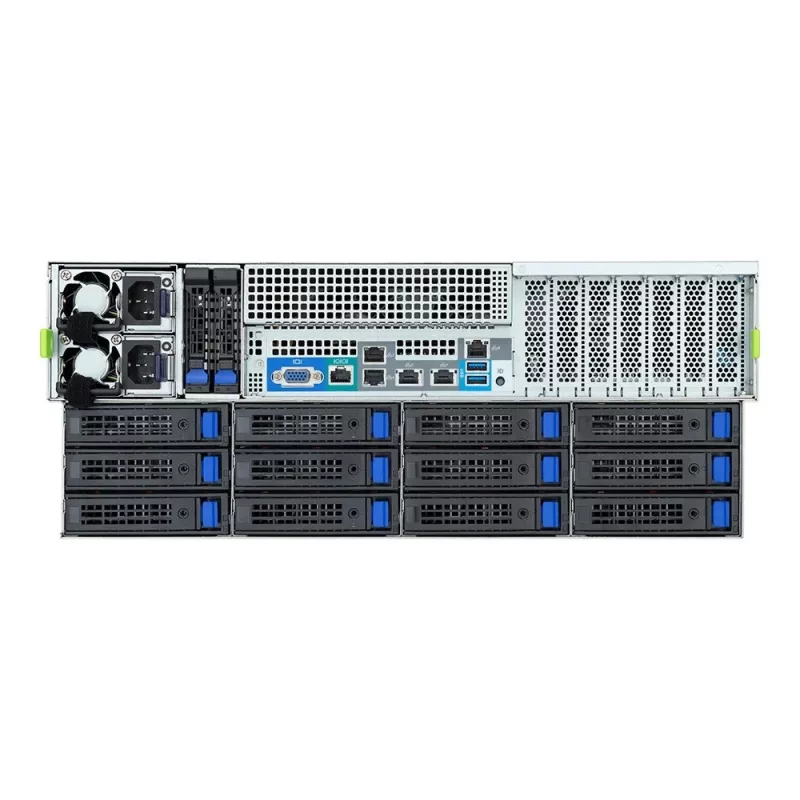 4U stelažinis serveris GIGABYTE S453-S70-AAV1 — du LGA4677 lizdai, DDR5, 16 DIMM, 38x 2,5 colio / M.2, 1600W perteklinis maitinimo šaltinis (80 PLUS Titanium)