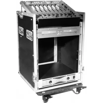 Flight case Roadinger 30110001 iš faneros, juodas, 29,9 kg