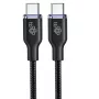 USB C – USB C 60W Glamour laidas 1,5 m juodas
