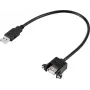 Renkforce USB 2.0 laidas, USB-A kištukas – USB-A lizdas, 0,25 m, juodas, montavimui su fiksavimo varžtais RF-5720402