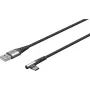 USB-C į USB-A tekstilinis kabelis su metaliniais kištukais (Space Grey/Sidabrinis), 2 m