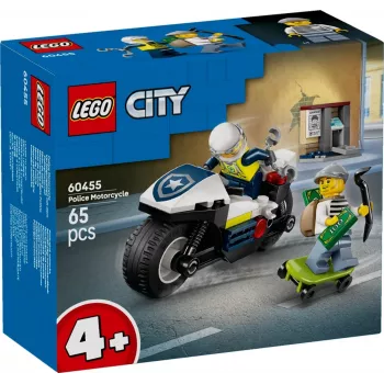 LEGO City Policijos motociklo gaudynės 60455 – 65 dalių, 2 minifigūrėlės, nuo 4 m.