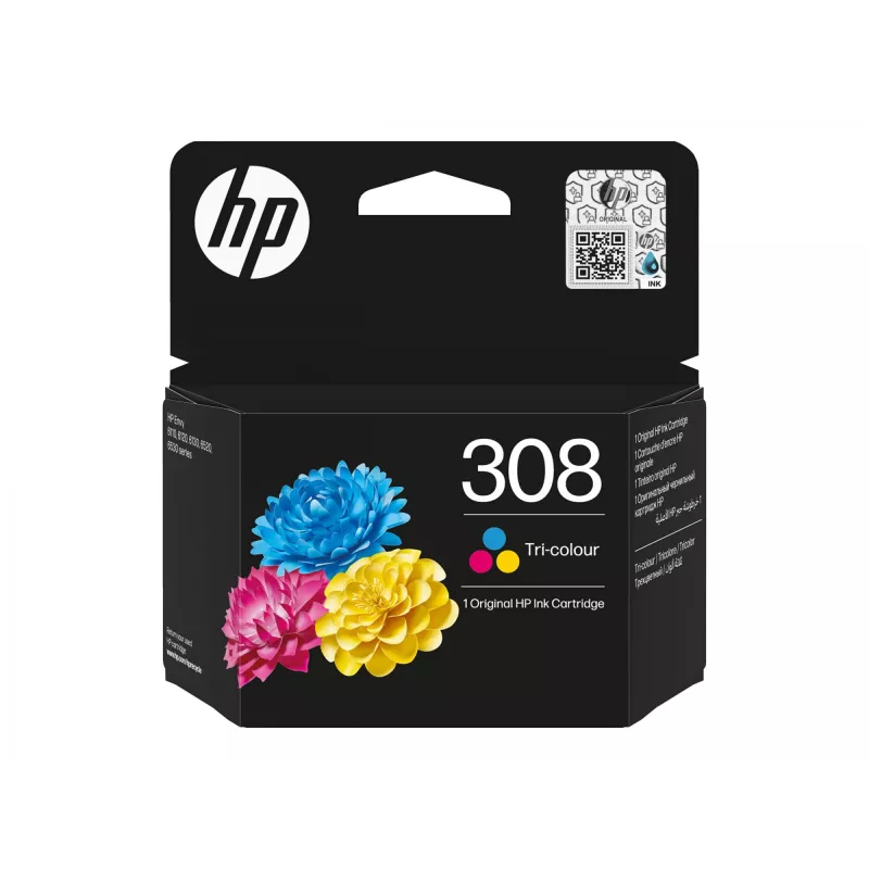 Original HP 308 trispalvė kasetė (cian, magenta, geltona) – standartinė talpa